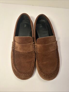 Zara brown suede loafers